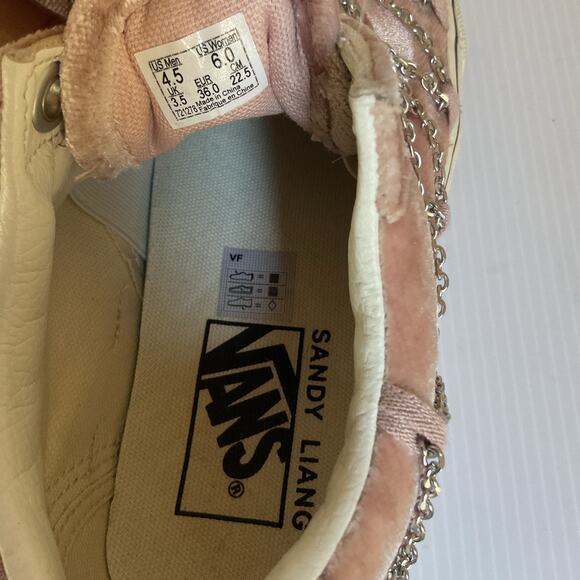 Vans x Sandy Liang Pink Velvet Chain Sneakers • Women’s US 6 • Limited Edition - Picture 9 of 10